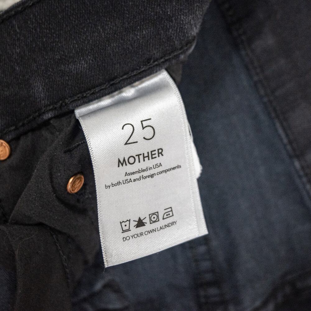 Mother Denim High Waisted Rider Ankle Jeans Black Not Guilty Sz 25 - Picture 8 of 12